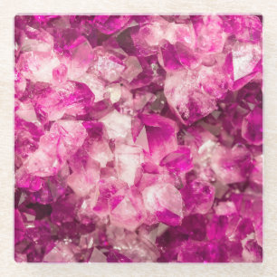 Amethyst rosa Kristall Nahtlose Textur. Glasuntersetzer
