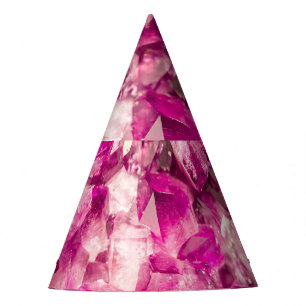 Amethyst rosa Kristall Nahtlose Textur. Partyhütchen