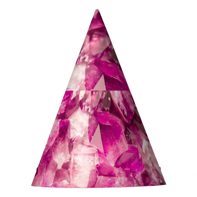 Amethyst rosa Kristall Nahtlose Textur. Partyhütchen (Vorderseite)