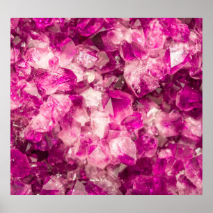 Amethyst rosa Kristall Nahtlose Textur. Poster