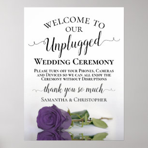 Amethyst Rose Elegant Unplugged Hochzeitfeier Poster