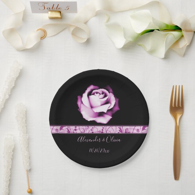 Amethyst Rose Hochzeitspapierplatte Pappteller (Hochzeit)