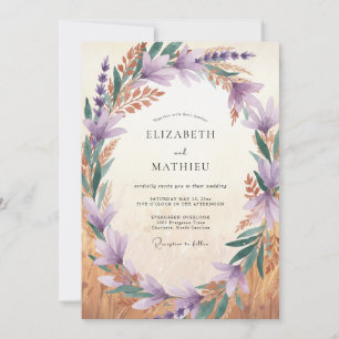 Amethyst-Rosen-Kupfer-bemalte Hochzeit Einladung