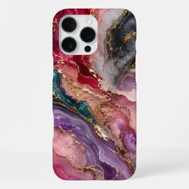 Amethyst-Rosen-Marmor-iPhone-Hülle iPhone Hülle (Rückseite)