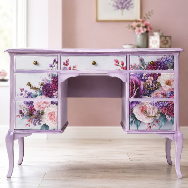 Amethyst-Rosengarten-Sträußchen-Dekupage Seidenpapier (Von Creator hochgeladen)