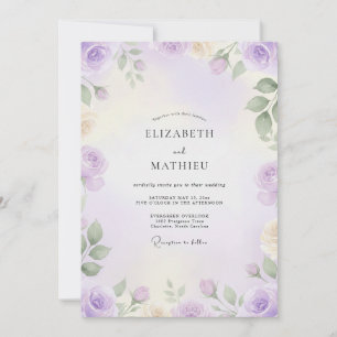 Amethyst-Sage Gemalte Hochzeit Einladung