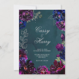 Amethyst Sapphire Aquamarin Jewel Tones Wedding Einladung
