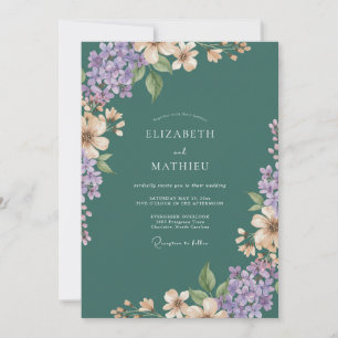 Amethyst Schiefer Flieder Eukalyptus Hochzeit Einladung