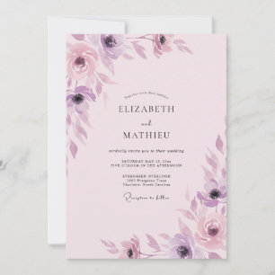 Amethyst-Schimmer-Hochzeit bemalt Einladung