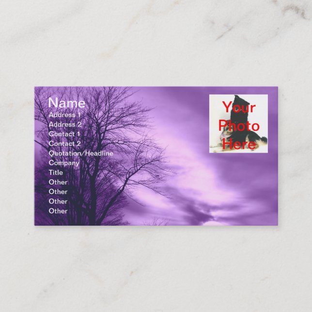 Amethyst Skies Business Cards Visitenkarte (Vorderseite)