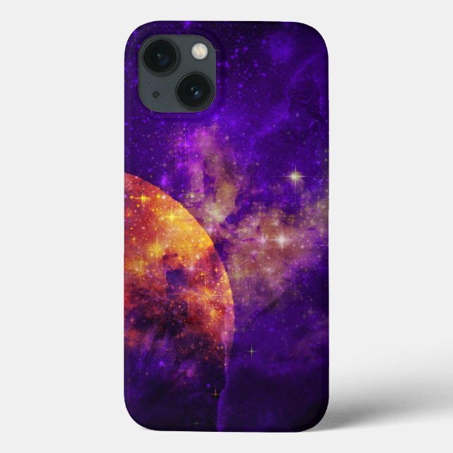 Amethyst Sky, Golden Planet in Nebula iPad Fall Case-Mate iPhone Hülle (Rückseite)