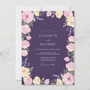 Amethyst Soft Blush Blütenhochzeit Einladung