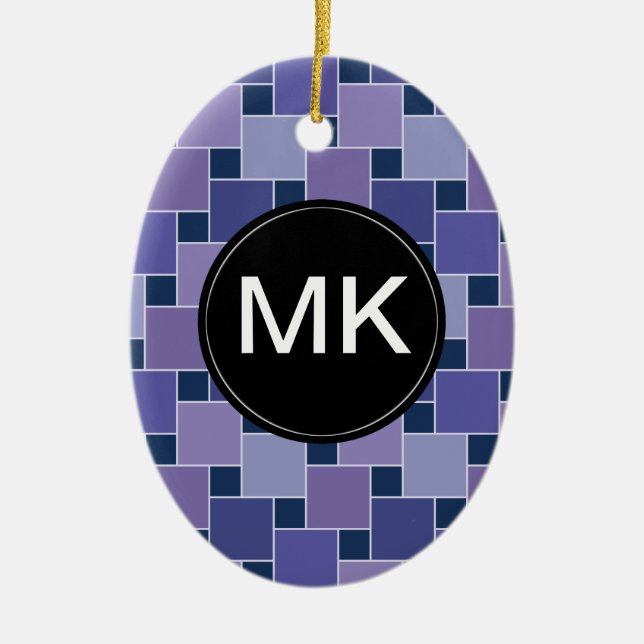 Amethyst Square Keramik Ornament (Vorne)