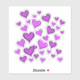 Amethyst tanzende Herzen Aufkleber