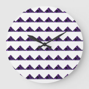 Amethyst Triangle, Februar Birthstone, Lila Große Wanduhr