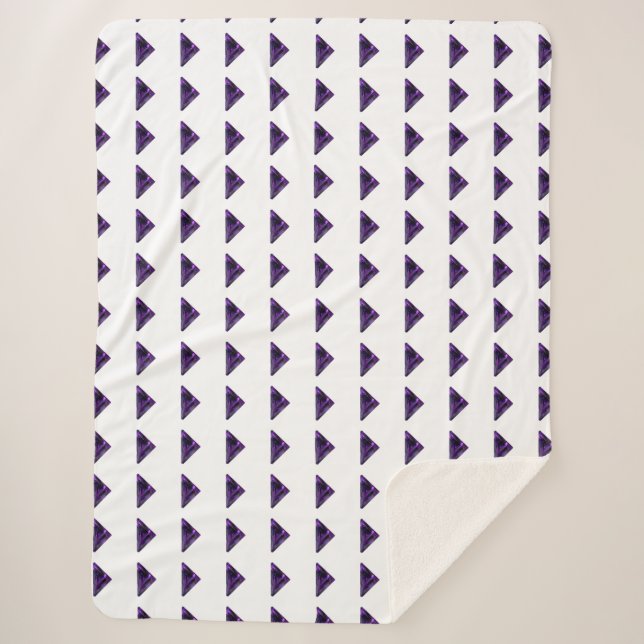 Amethyst Triangle, Februar Birthstone, Lila Sherpadecke (Vorderseite)