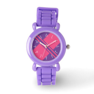 Amethyst und Hot Pink Armbanduhr