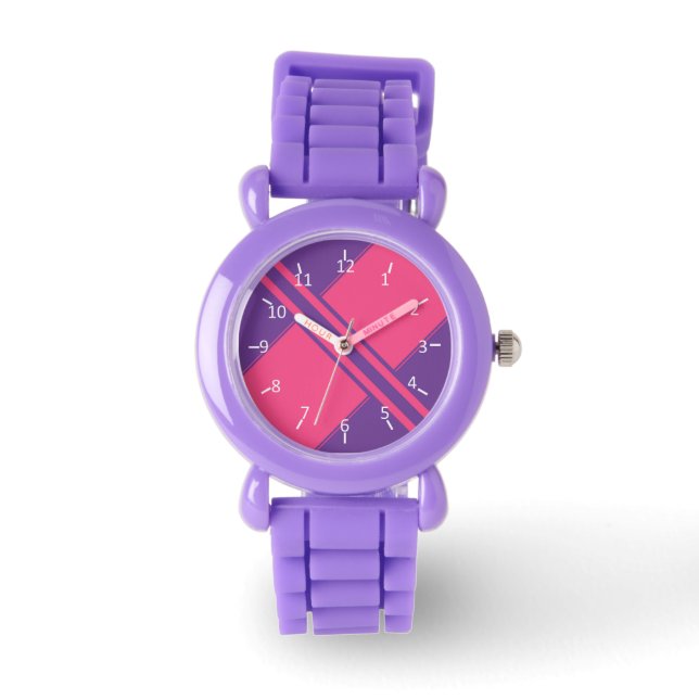 Amethyst und Hot Pink Armbanduhr (Vorderseite)