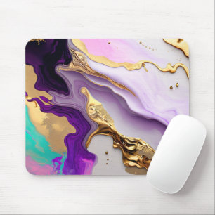 Amethyst- und Rosé-Marmor mit flüssigem Gold Mousepad