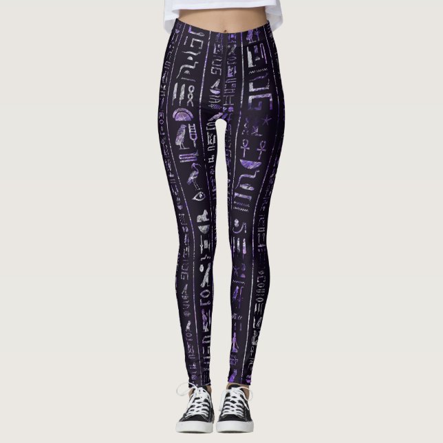 Amethyst und silbernes ägyptisches leggings (Vorderseite)