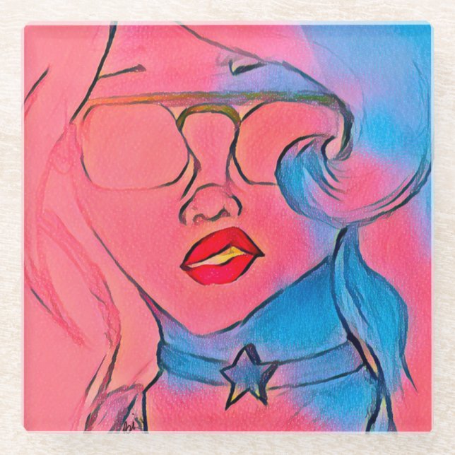 Amethyst Vibes Glass Untersetzer (Vorderseite)