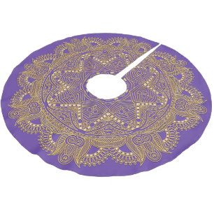 Amethyst Violet Lila Mandala Star Art Pattern Polyester Weihnachtsbaumdecke