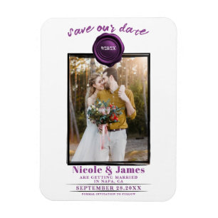 Amethyst-Wachssiegel-Foto-Hochzeit - Termin vormer Magnet