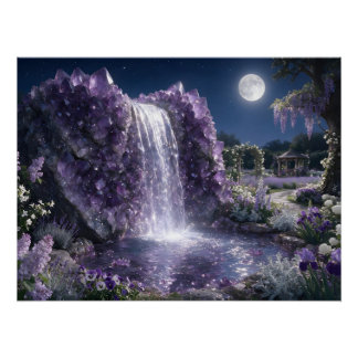 Amethyst-Wasserfall im Februar Poster