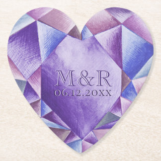 Amethyst Watercolor Herz 33. Hochzeitstag Untersetzer