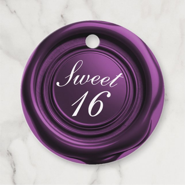 Amethyst Wax Siegel Tropfen Klasse Sweet 16 Weddin Geschenkanhänger (Vorderseite)
