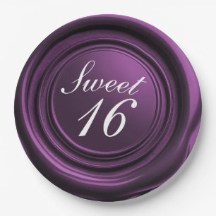 Amethyst Wax Siegel Tropfen Klasse Sweet 16 Weddin Pappteller