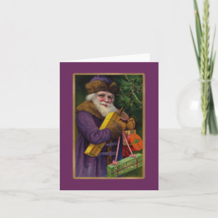 Amethyst Weihnachtskarte mit Santa Feiertagskarte