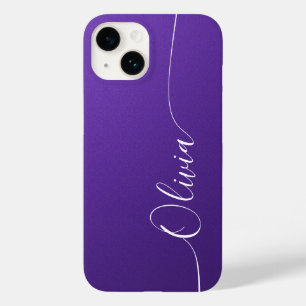 Amethyst Weiß Elegante Kalligrafie-Schrift Name Case-Mate iPhone 14 Hülle