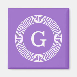 Amethyst weißes griechisches SchlüsselRnd Magnet