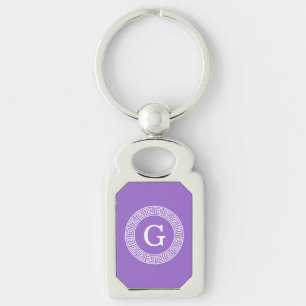 Amethyst Welch griechischer Schlüsselrahmen erste Schlüsselanhänger