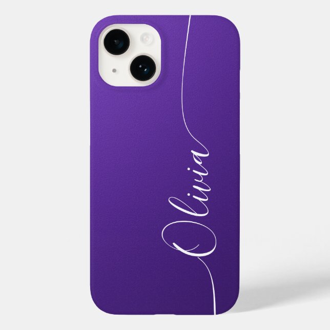 Amethyst White Elegant Calligrafy Script Name Case-Mate iPhone Hülle (Rückseite)
