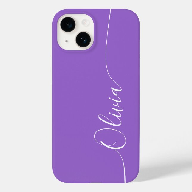 Amethyst White Elegant Calligrafy Script Name Case-Mate iPhone Hülle (Rückseite)