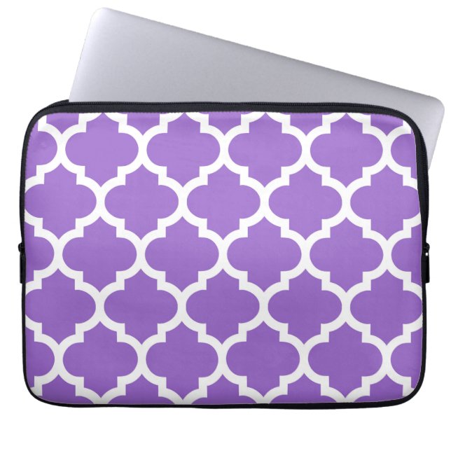 Amethyst White marokkanisches Quatrefolienmuster # Laptopschutzhülle (Vorderseite)
