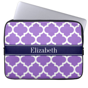 Amethyst Whmarokkanisch #5 Navy Blue Name Monogram Laptopschutzhülle