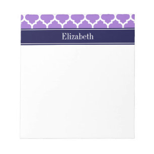 Amethyst Whmarokkanisch #5 Navy Blue Name Monogram Notizblock