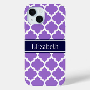 Amethyst Wht Marokkanisch #5 Navy Blau Name Monogr Case-Mate iPhone Hülle