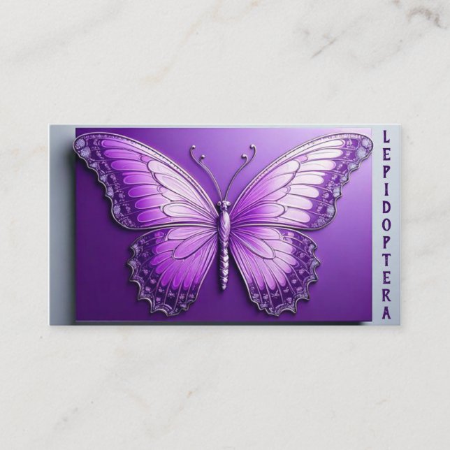 Amethyst Wings QR Business Card Visitenkarte (Vorderseite)