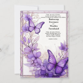 Amethyst Wings Wedding Einladung