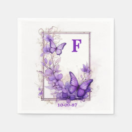 Amethyst Wings Wedding Napkin Serviette