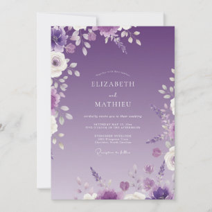 Amethyst Zarte Botanische Hochzeit Einladung