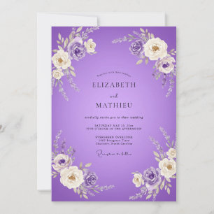 Amethystfarbene Hochzeit Einladung