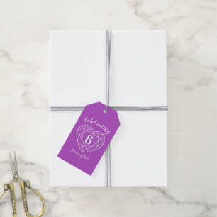 Amethystisches Herz 6. Hochzeitstag Geschenkanhänger