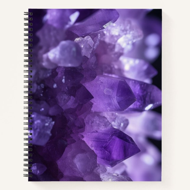 Amethystkristalle Notizbuch (Vorderseite)