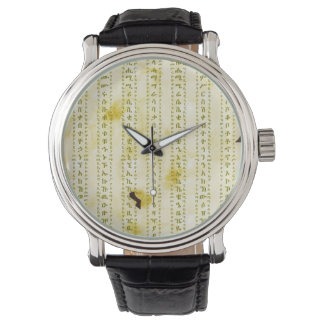 Amharischer Fidel auf altem Pergament Armbanduhr