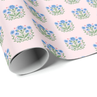 Amherst Floral Print on Pink Geschenkpapier
